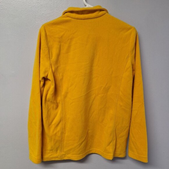 Lands End Fleece Pullover Yellow Quarter Zip Collar Womens Small 6 8 Long Sleeve - Picture 2 of 8